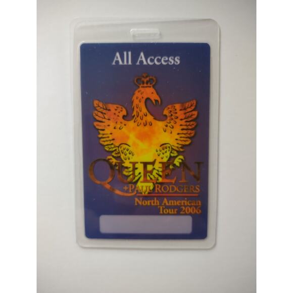 Queen Plastic Laminated Concert Backstage Pass 2006 Tour Paul Rodgers Hard Rock - Picture 2 of 2